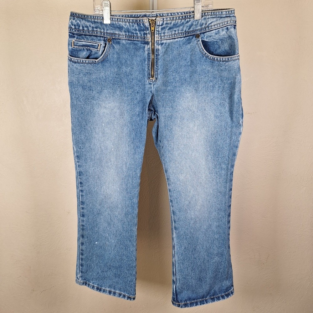 Jordache Hip Hugger Low Rise Vintage Y2K Denim Skater Capri Cropped Jeans 7/8